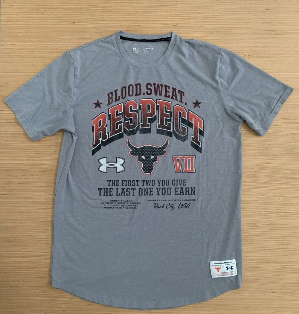 Under Armour Loose Men's Size M Blood Sweat Respect Graphic Short Sleeve T-Shirt